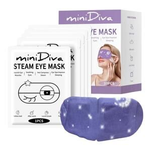 MiniDiva Lavender Steam Eye Masks – 10ct Heated Self-Warming Spa Set NEW